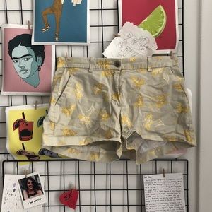 khaki flower print short